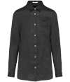 SP505 Spasso Ladies Long Sleeve Linen Shirt Anthracite Grey colour image